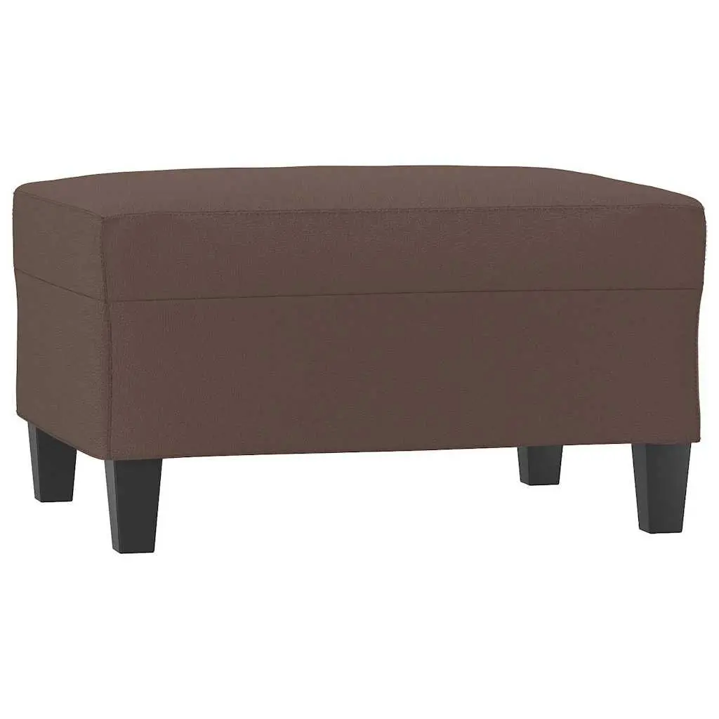 Footstool Brown 70x55x41 cm Faux Leather Ottoman Lounge Seat Rest