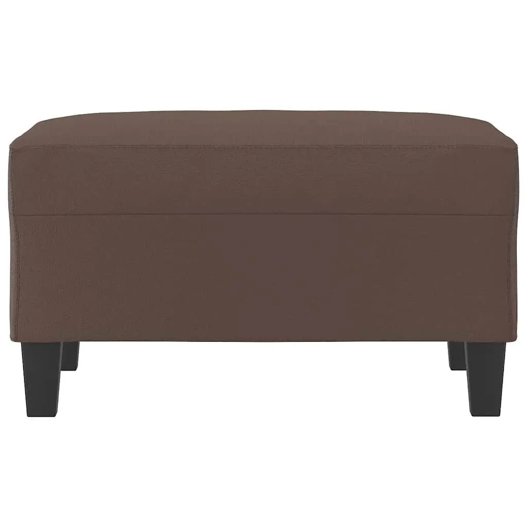Footstool Brown 70x55x41 cm Faux Leather Ottoman Lounge Seat Rest