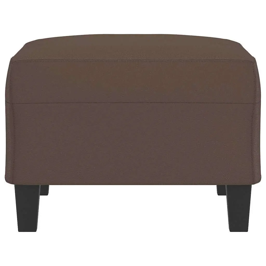 Footstool Brown 70x55x41 cm Faux Leather Ottoman Lounge Seat Rest