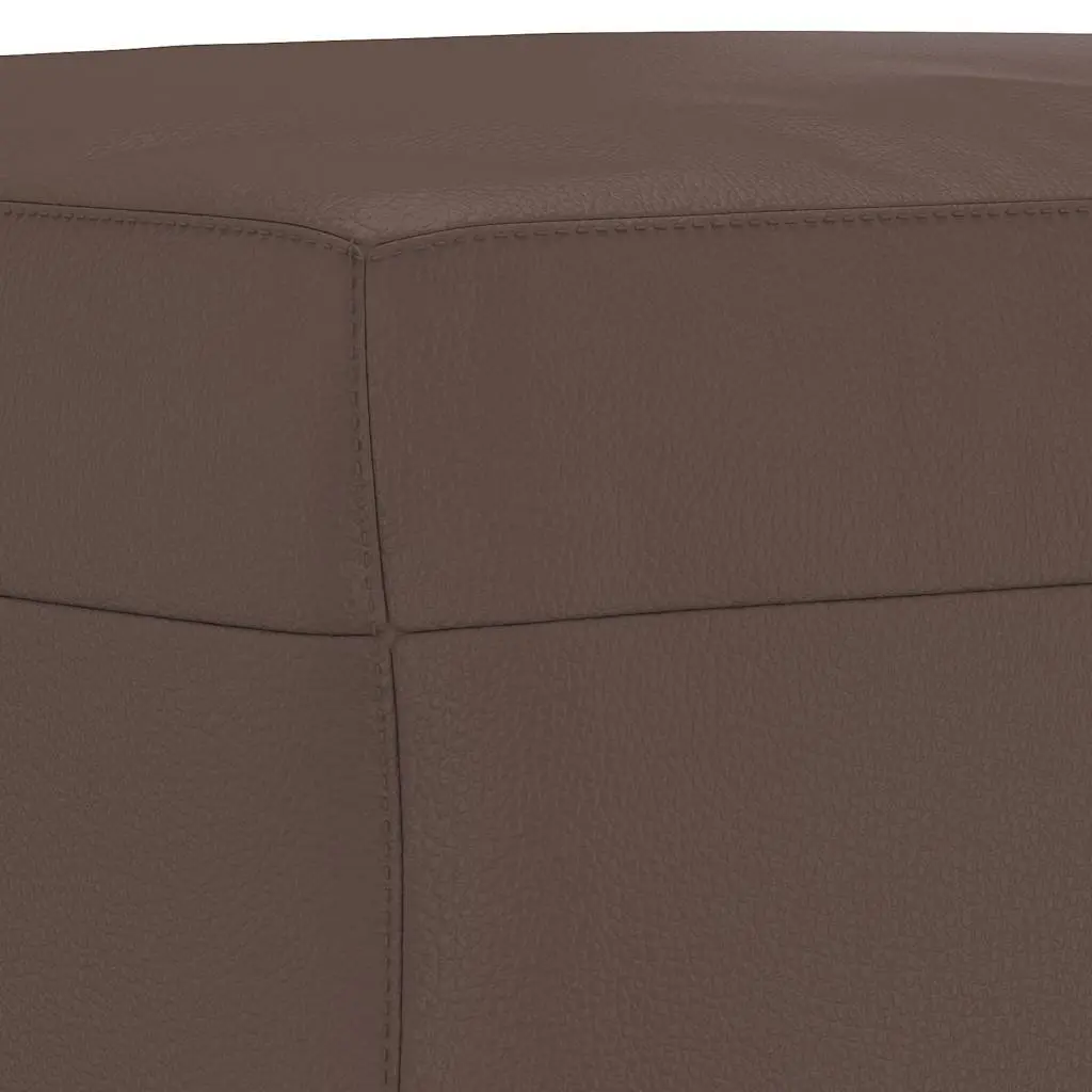 Footstool Brown 70x55x41 cm Faux Leather Ottoman Lounge Seat Rest