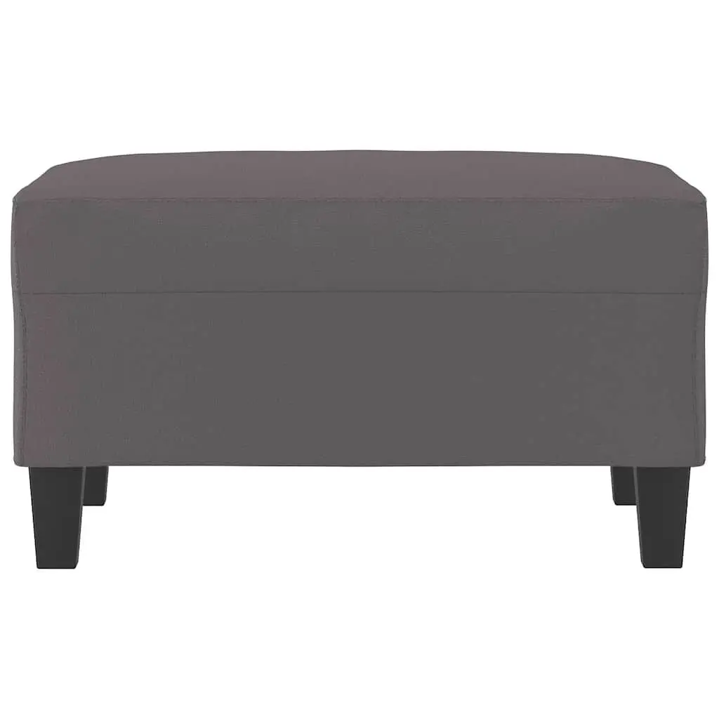 Footstool Grey Living Room 70x55x41 cm Faux Leather Ottoman Seat Rest Compact Modern