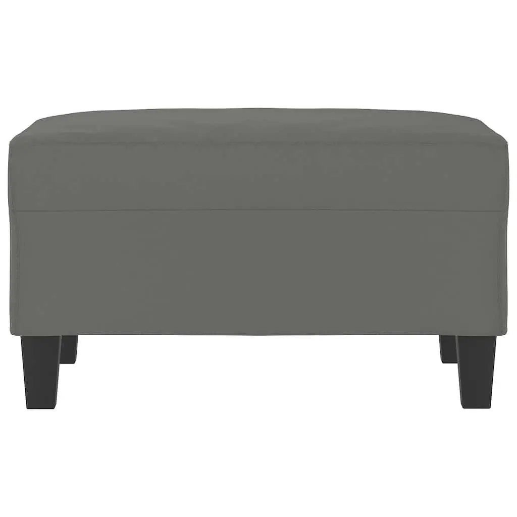 Grey Footstool Ottoman Microfibre Fabric Compact Resting Stool 70 x 55 x 41 cm