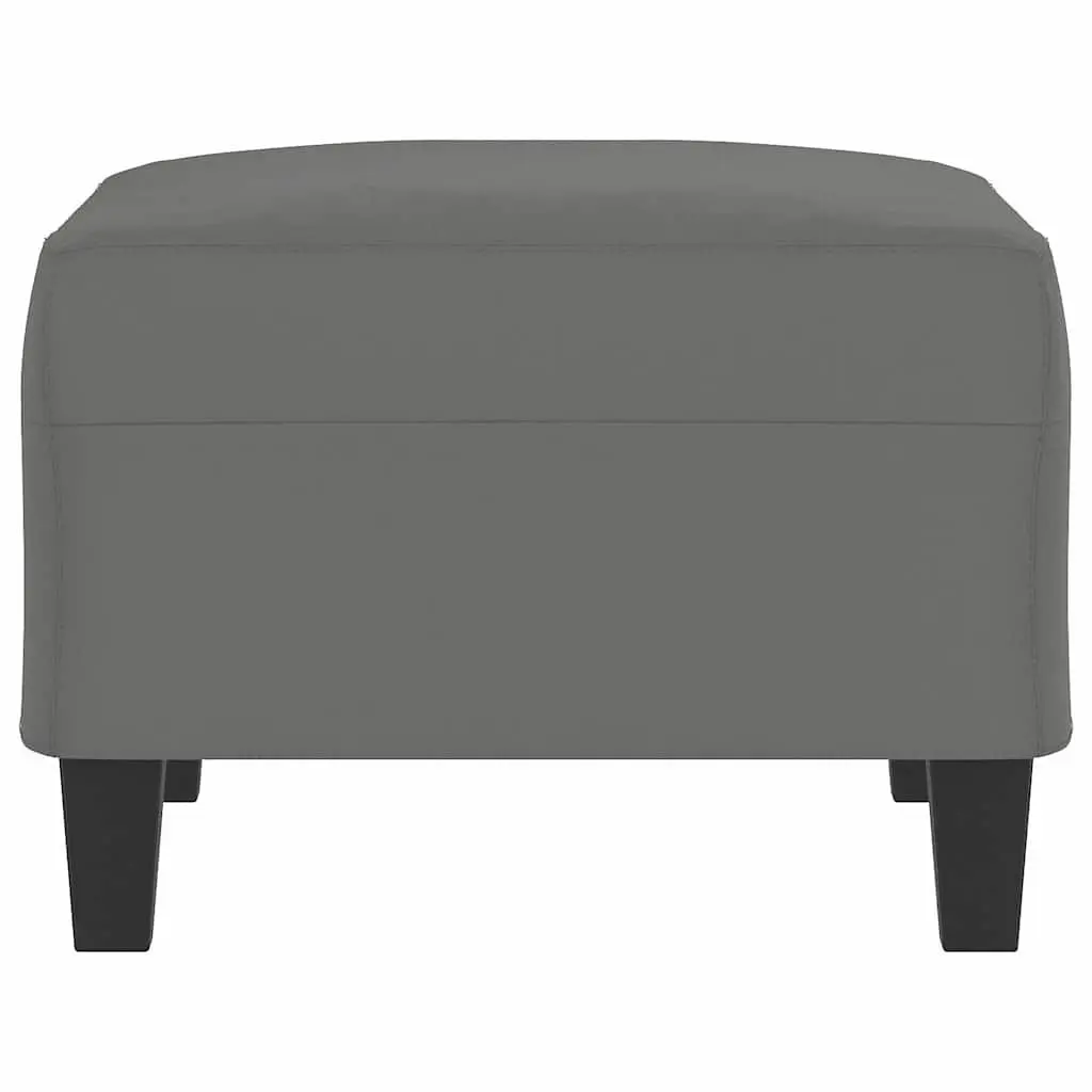 Grey Footstool Ottoman Microfibre Fabric Compact Resting Stool 70 x 55 x 41 cm
