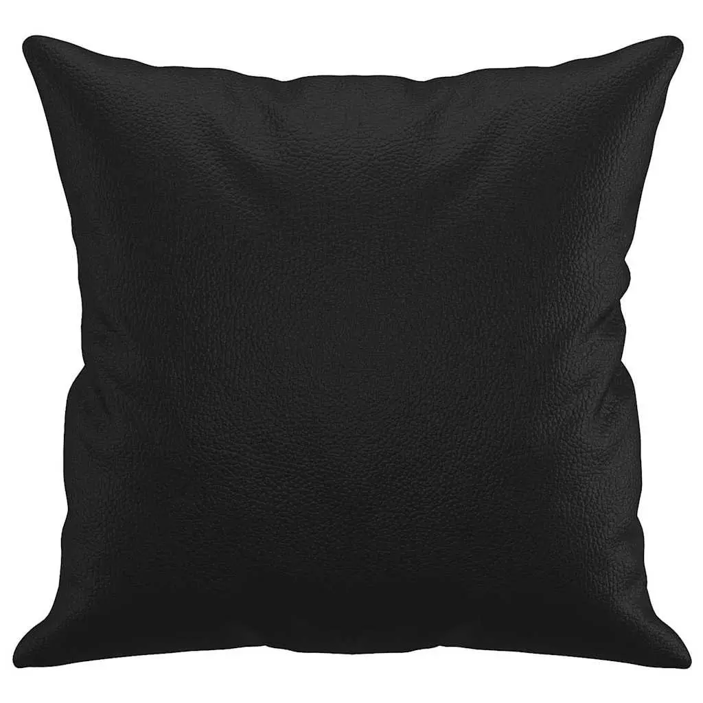 Throw Pillows 2 pcs Black 40x40 cm Faux Leather Square Cushions Sofa Decor