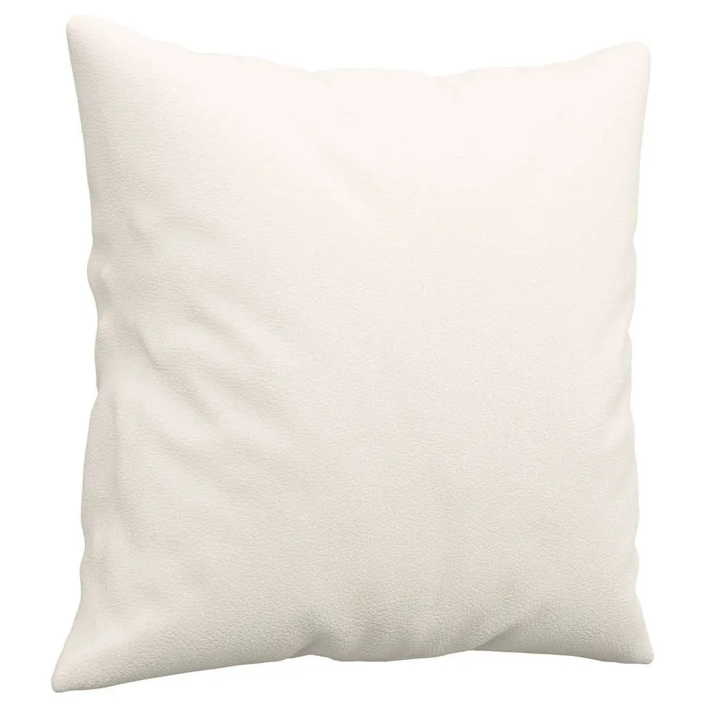Throw Pillows Sofa Decor 40x40 cm Cream Faux Leather 2 Piece
