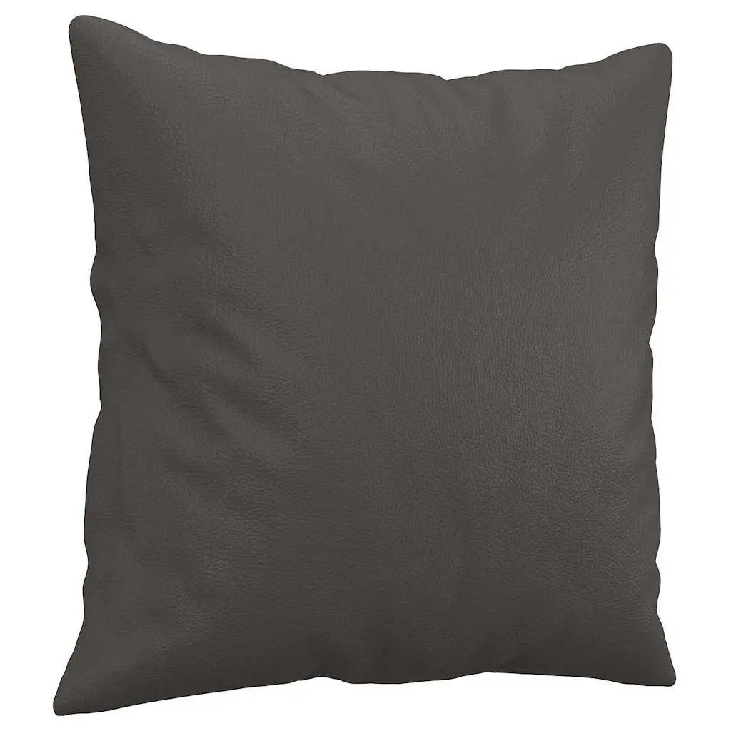 Throw Pillows 2 pcs Grey 40x40 cm Faux Leather Cushion Covers Decor