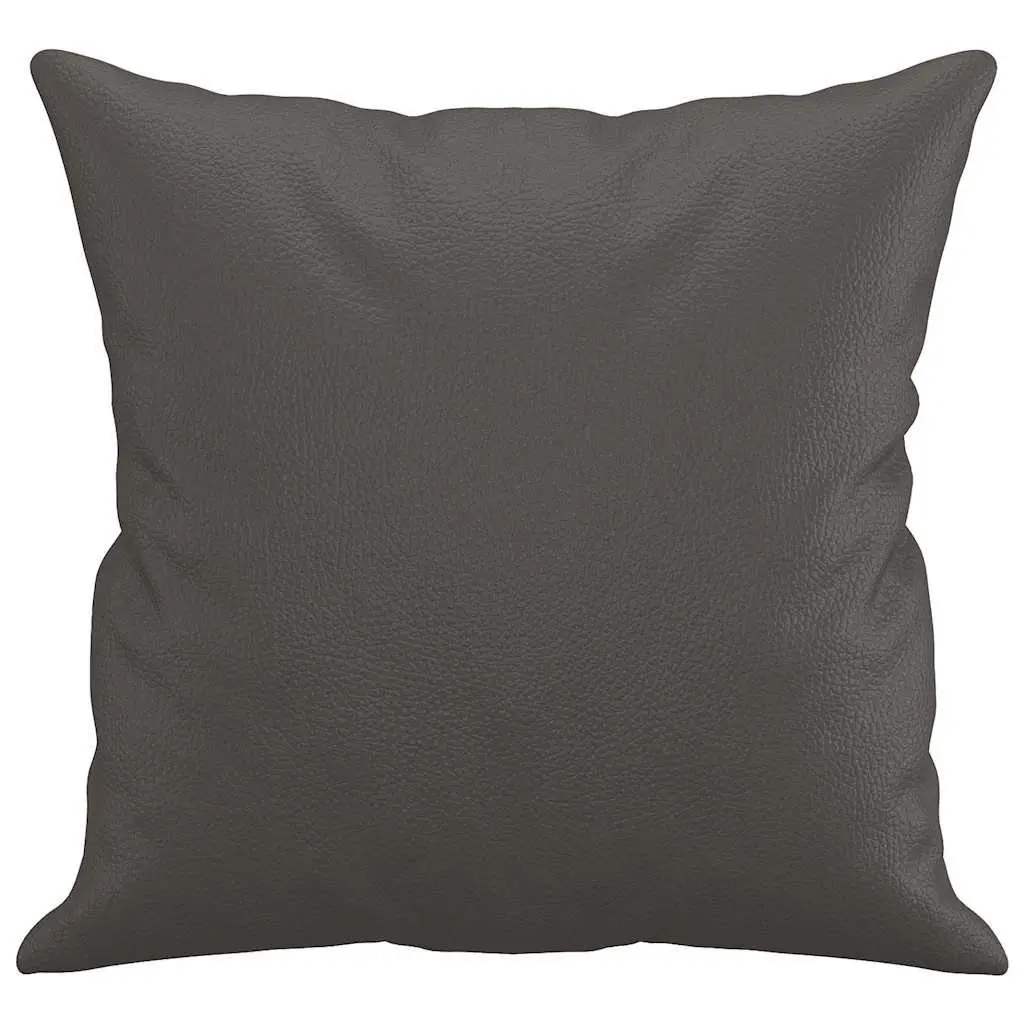 Throw Pillows 2 pcs Grey 40x40 cm Faux Leather Cushion Covers Decor