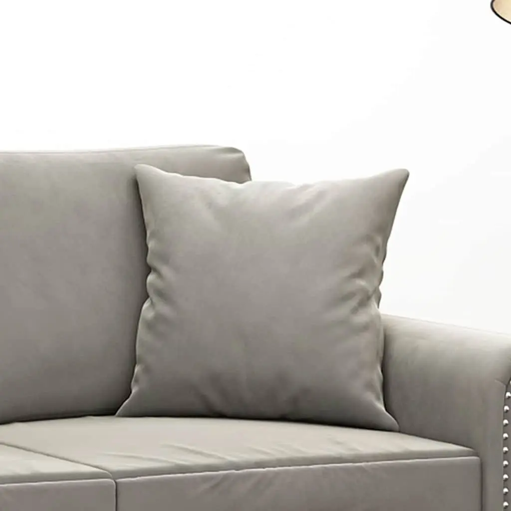Throw Pillows for Sofa Couch 40x40 cm Grey Velvet 2 Piece Home Decor