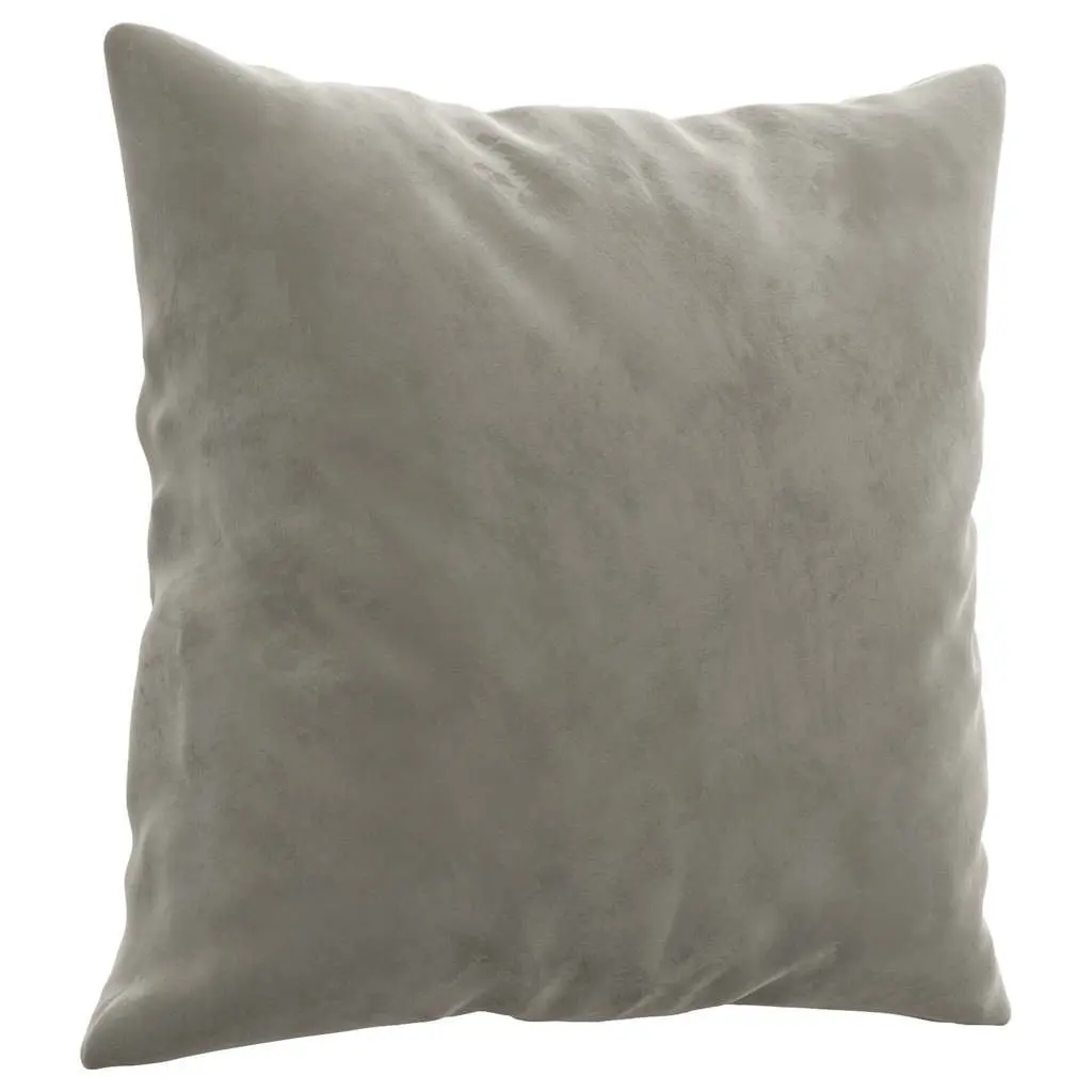 Throw Pillows for Sofa Couch 40x40 cm Grey Velvet 2 Piece Home Decor
