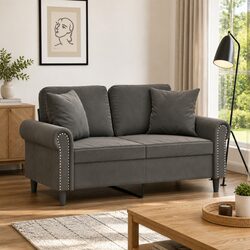 Throw Pillows - 2 pcs Dark Grey, 40 x 40 cm Velvet