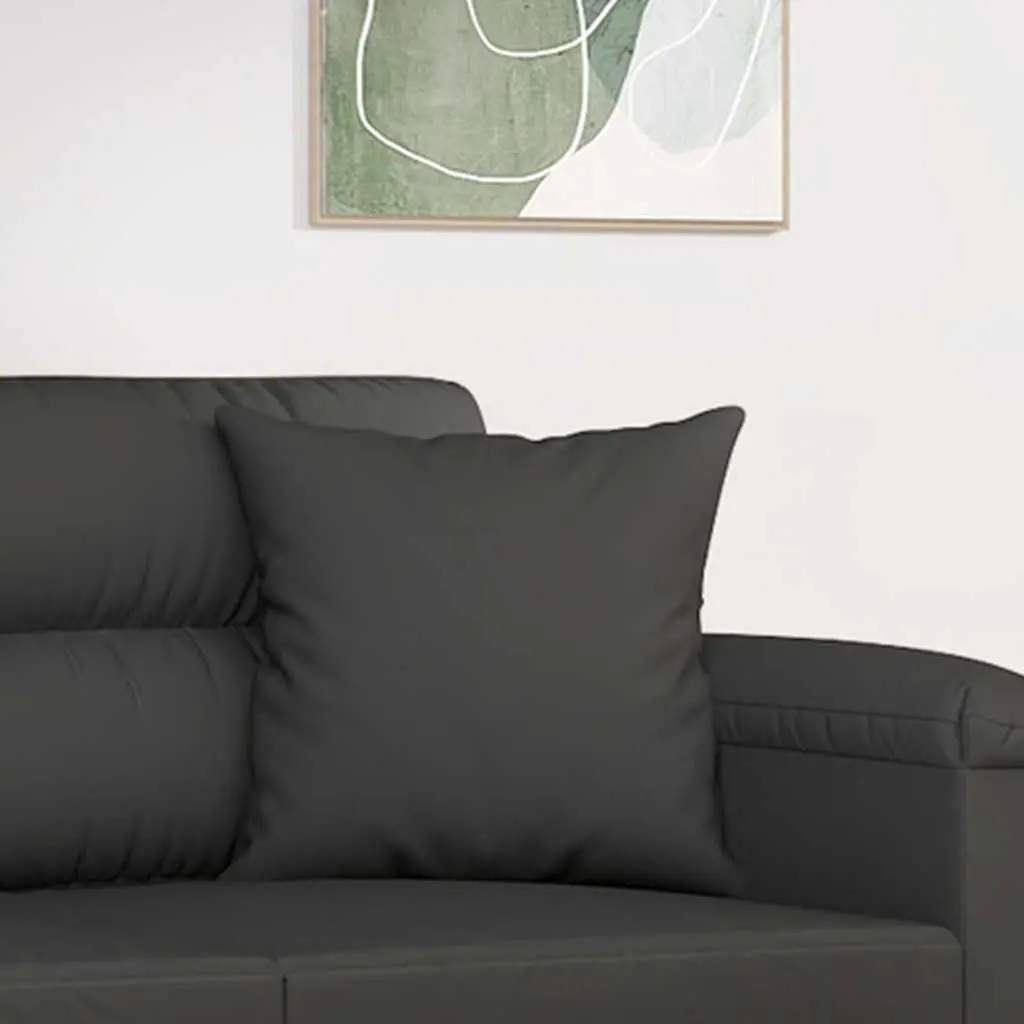 Throw Pillows for Sofa 40x40 cm Grey Microfibre 2 Piece Set