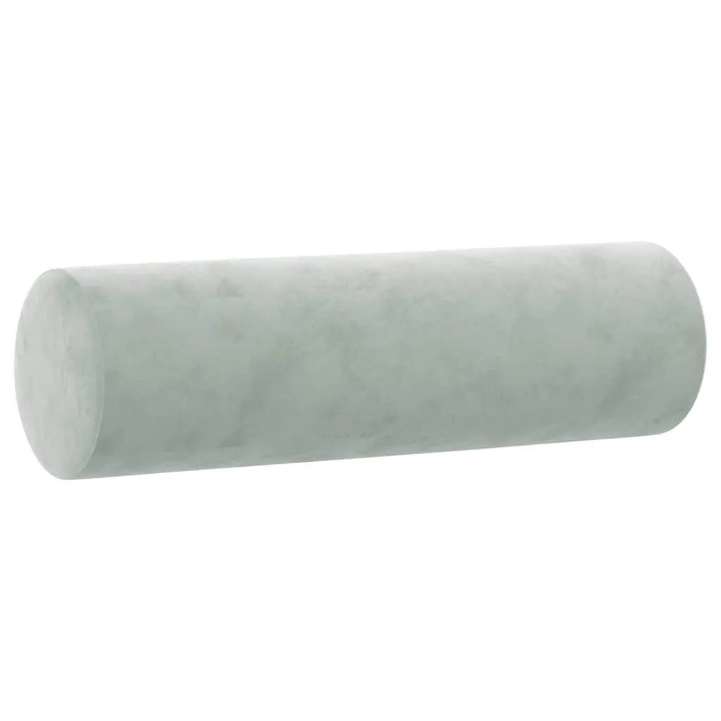 Throw Pillows Living Room 15x50 cm Grey Velvet Cylinder Bolster 2 Piece