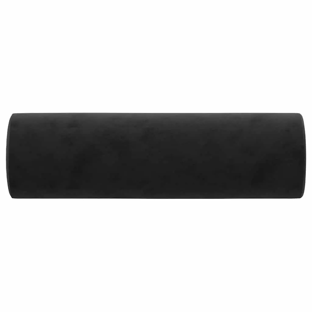 Throw Pillows Home Decor 15 x 50 cm Black Velvet Cylinder Bolster 2 Piece