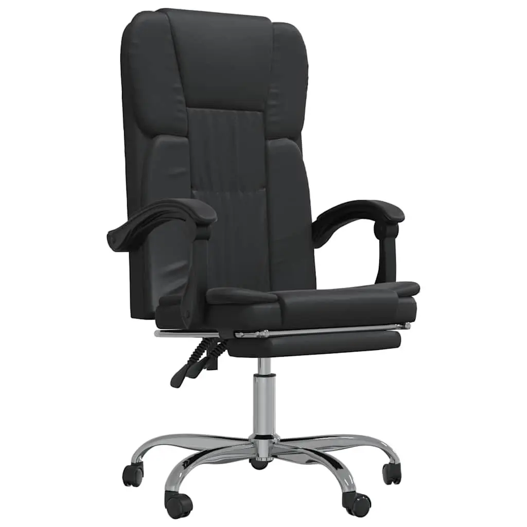 Black Faux Leather Reclining Chair