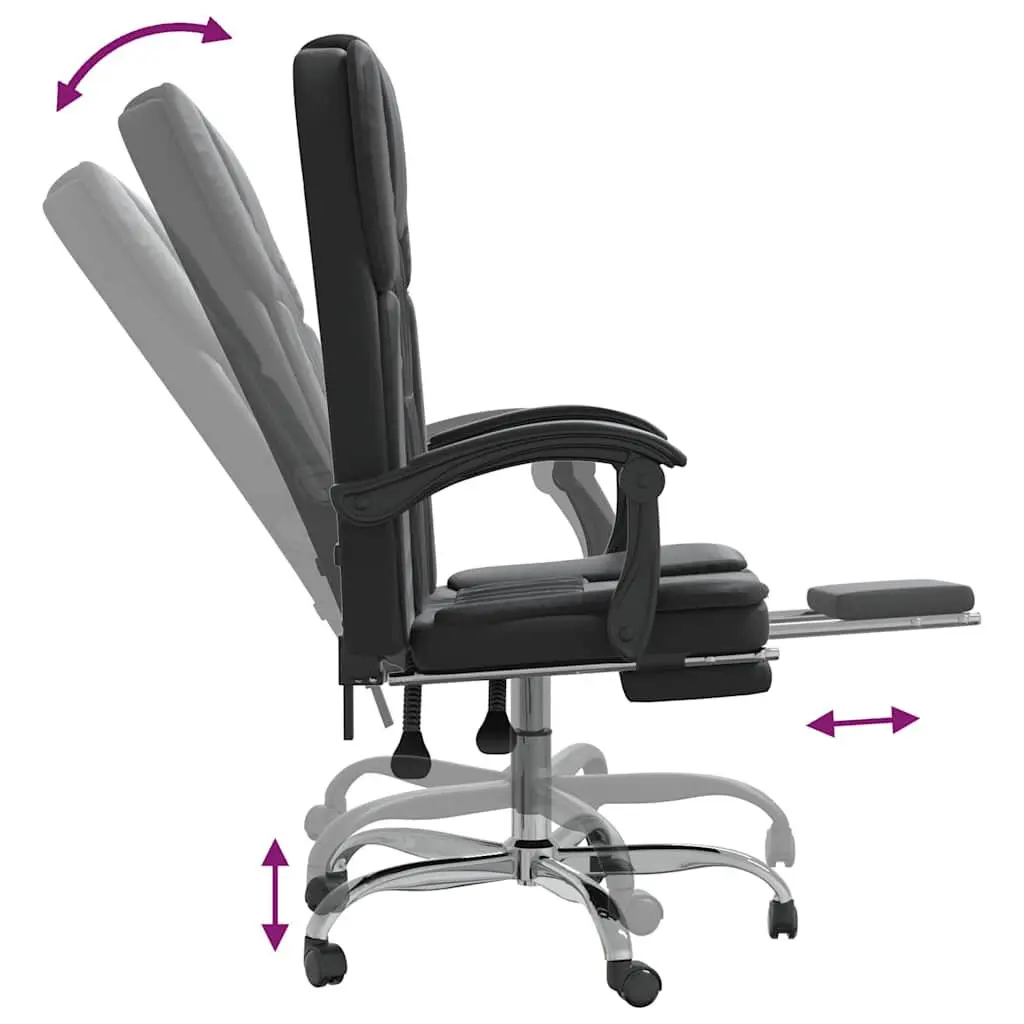 Black Faux Leather Reclining Chair