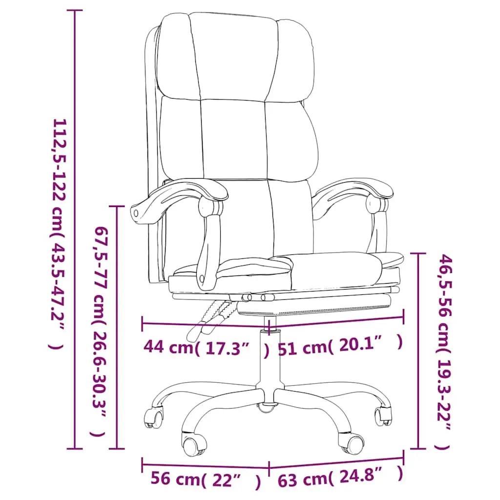 Reclining Office Chair for Business Black Faux Leather Adjustable Backrest Height Swivel