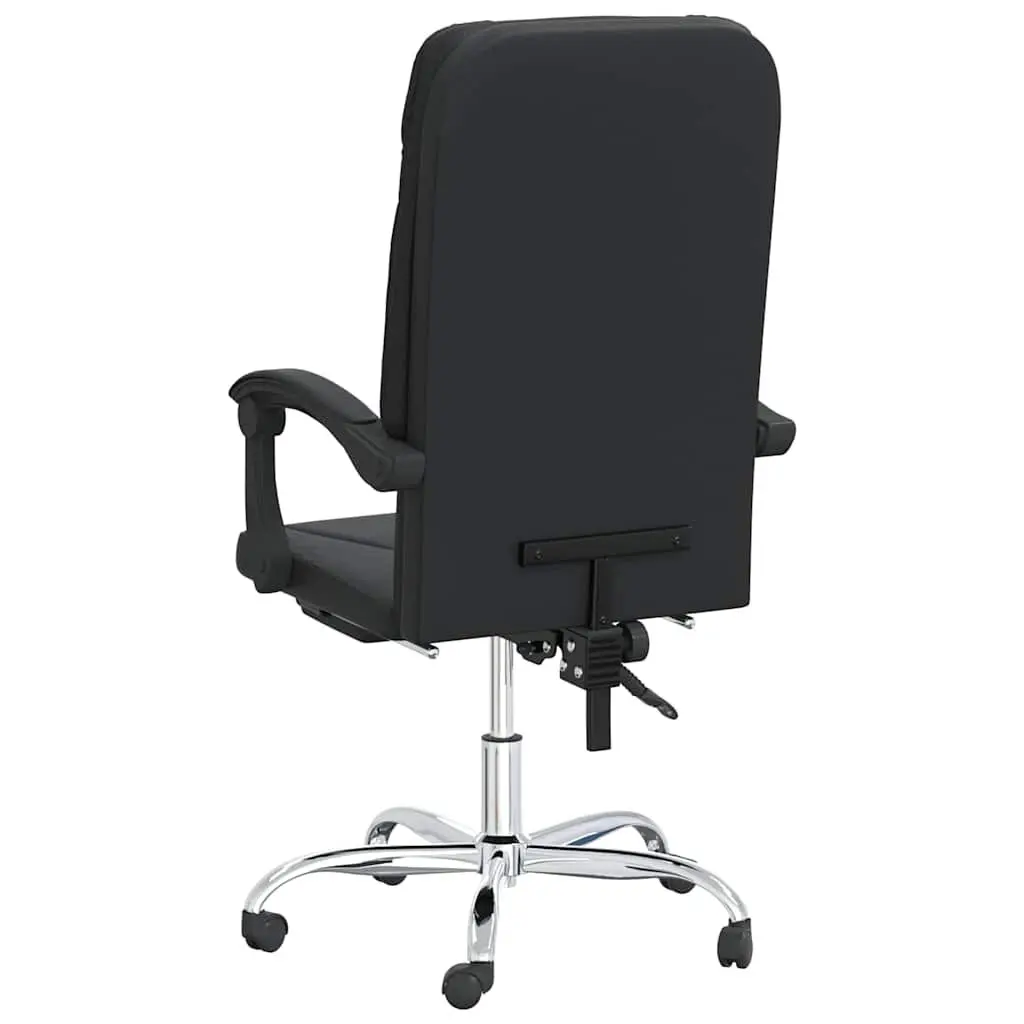 Reclining Office Chair Black Faux Leather Adjustable Height Backrest Swivel Desk