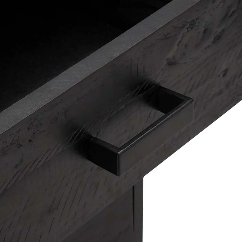 Bedside Cabinet Black 36x30x45 cm Solid Pinewood Bedroom Storage Drawers