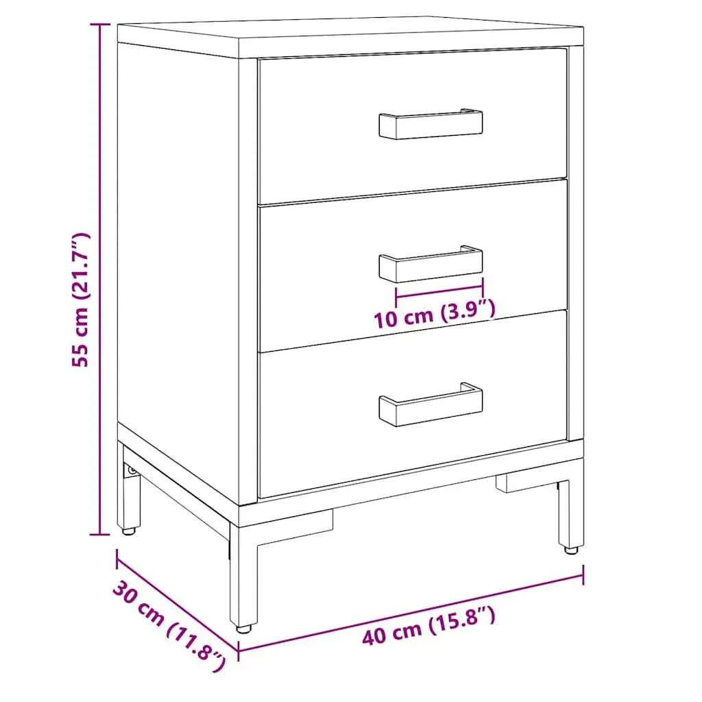 Solid Pinewood Bedside Cabinet