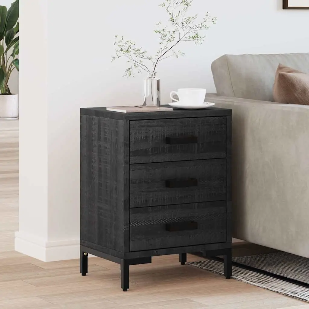 Bedside Cabinet Black 40x30x55 cm Storage Drawer Bedroom Furniture