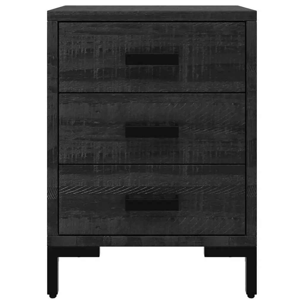 Bedside Cabinet Black 40x30x55 cm Storage Drawer Bedroom Furniture