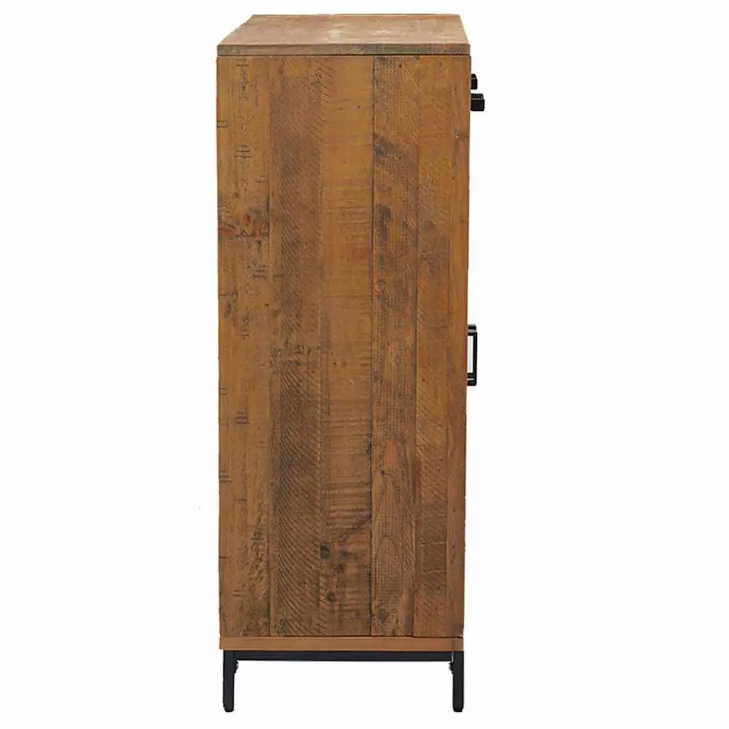 Shoe Rack 75x40x110 cm Brown Solid Pinewood Storage Cabinet 2 Drawers
