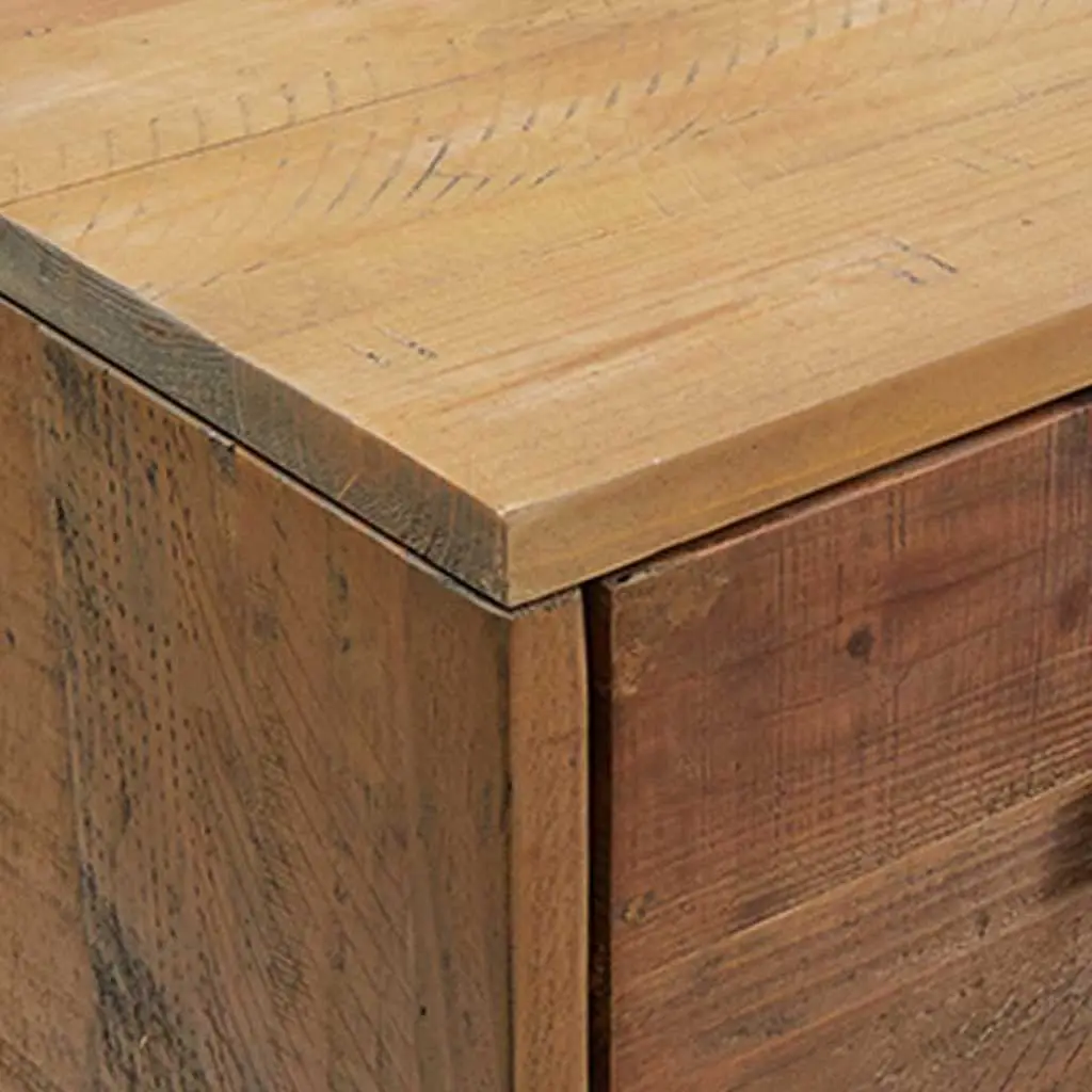 Shoe Rack 75x40x110 cm Brown Solid Pinewood Storage Cabinet 2 Drawers