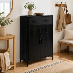 Black Wooden Shoe Rack Dimensions: 75x40x110 cm