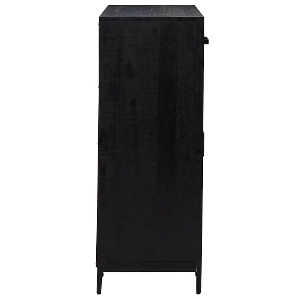 Shoe Rack Black 75x40x110 cm Wooden Storage Cabinet 2 Drawers 2 Compartments