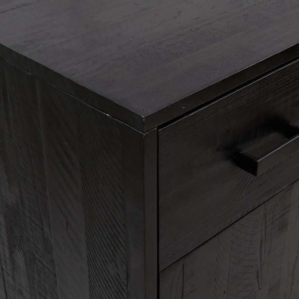 Shoe Rack Black 75x40x110 cm Wooden Storage Cabinet 2 Drawers 2 Compartments