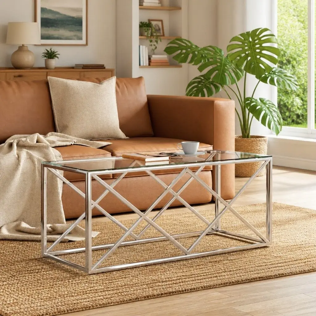 Coffee Table 110x45x45 cm Stainless Steel