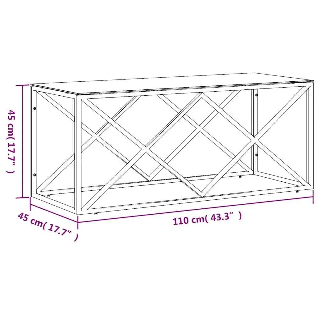 Coffee Table 110x45x45 cm Stainless Steel