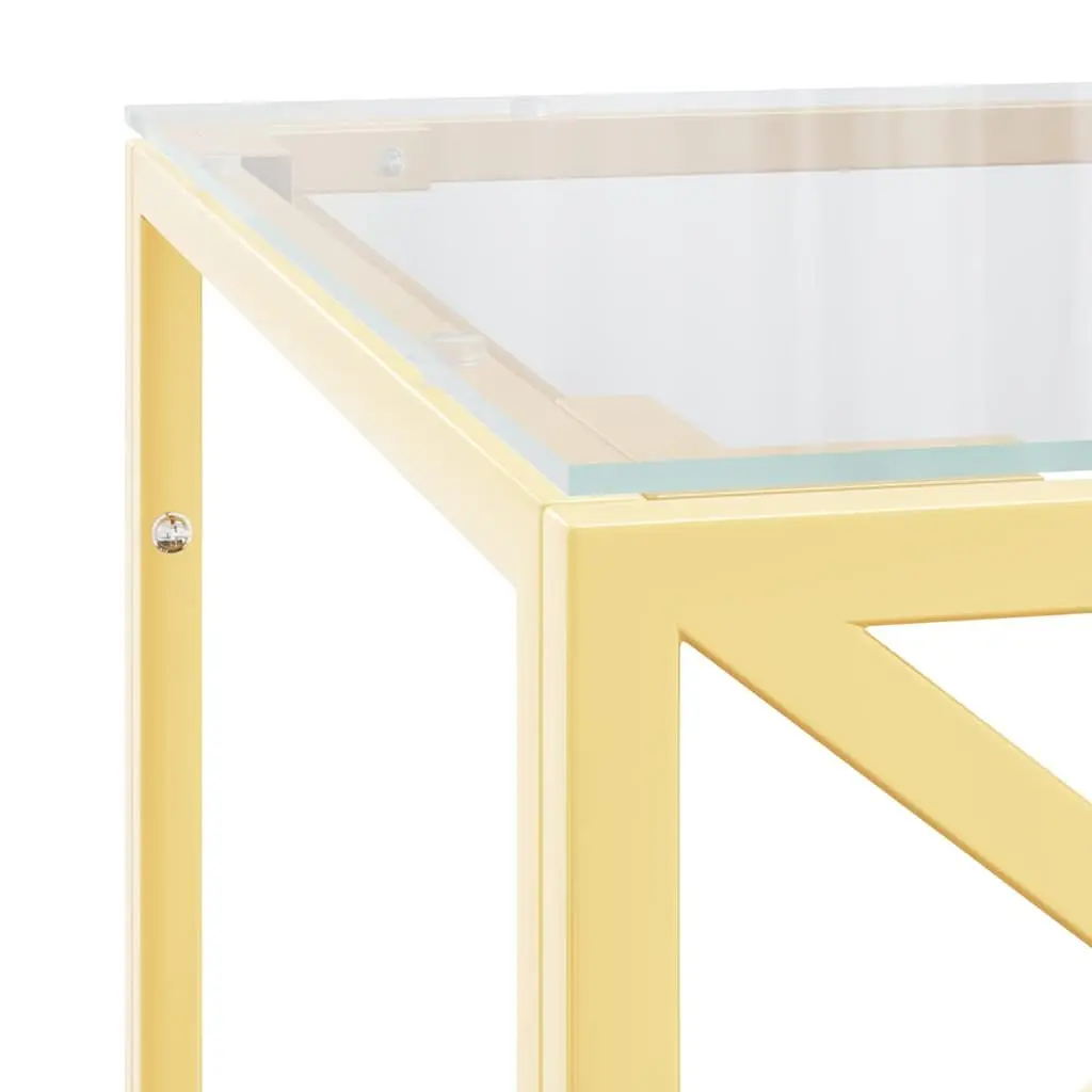 Coffee Table Gold Frame Glass Top Living Room Accent Furniture Side Couch Table