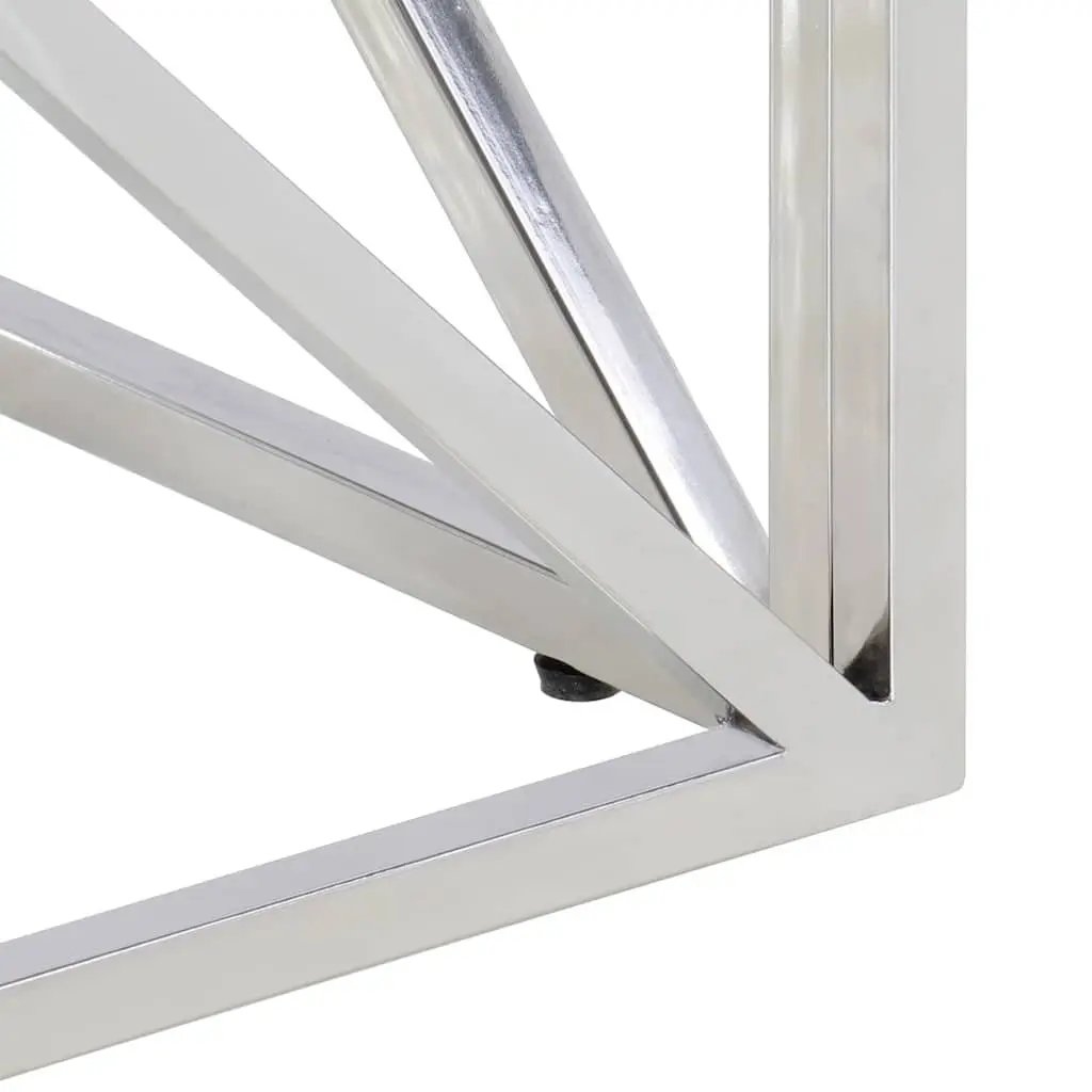 Stainless Steel Frame Coffee Table with Glass Surface