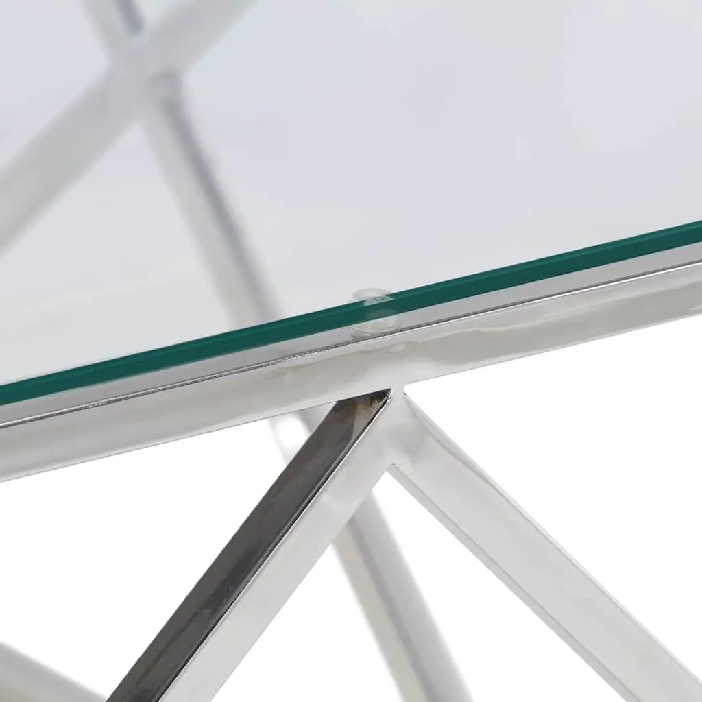 Stainless Steel Frame Coffee Table with Glass Surface
