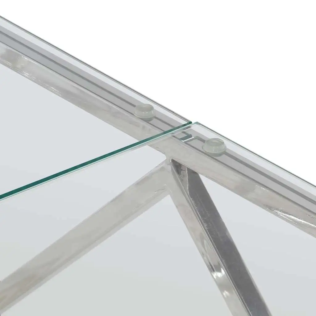 Stainless Steel Frame Coffee Table with Glass Surface
