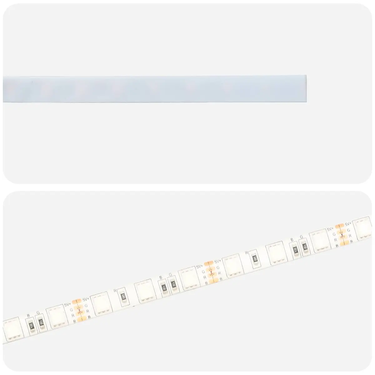 LED Strip Lights Indoor 180 cm 2 pcs Black SMD5050 USB Bedroom Living Room