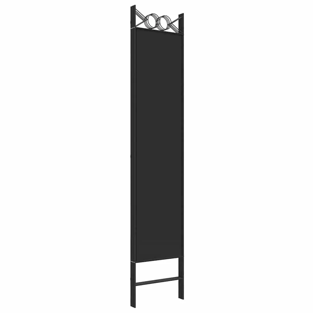 4-Panel Room Divider Screen Foldable Partition Wall Privacy Bedroom Fabric Black 160 x 200 cm