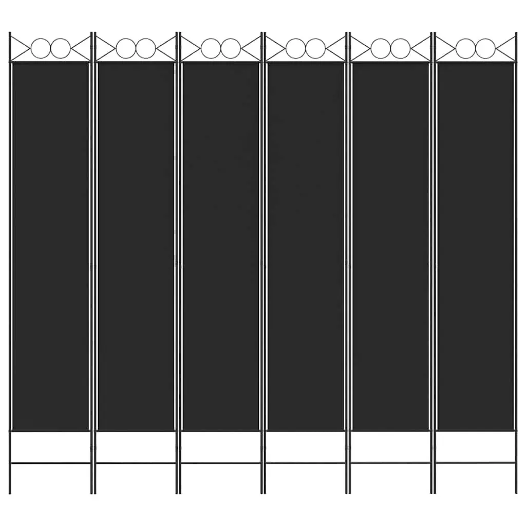 6-Panel Room Divider Screen Folding Partition Privacy Separator Black 240x220cm