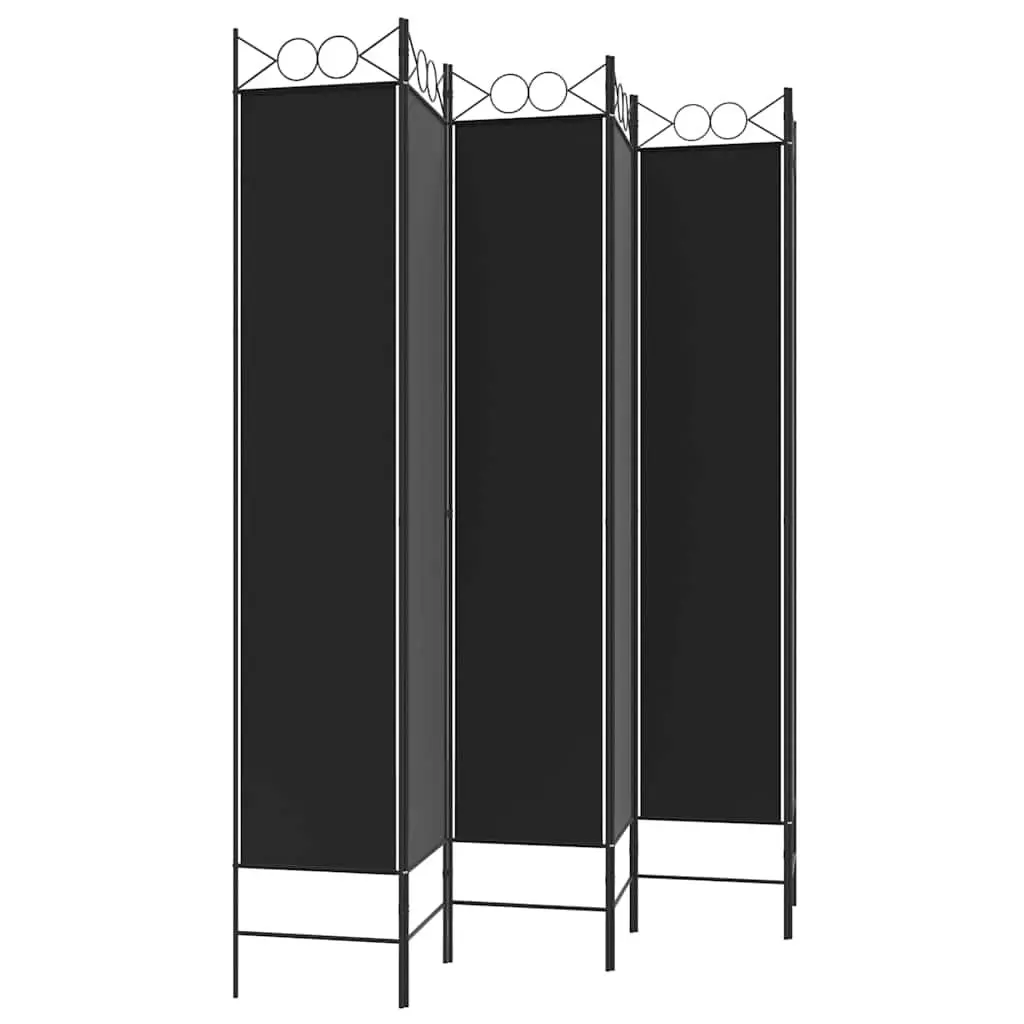 6-Panel Room Divider Screen Folding Partition Privacy Separator Black 240x220cm