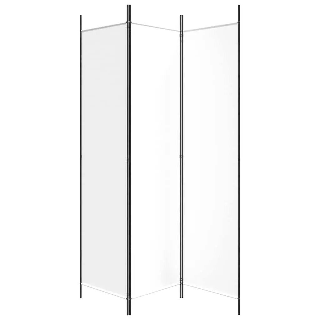 3-Panel Room Divider Screen White Foldable Privacy Partition Fabric 150x200cm