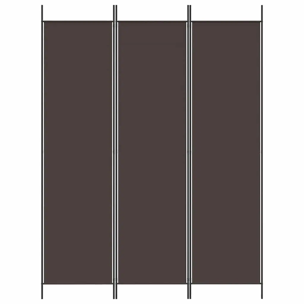 3-Panel Room Divider Screen, 150x200cm, Brown Fabric