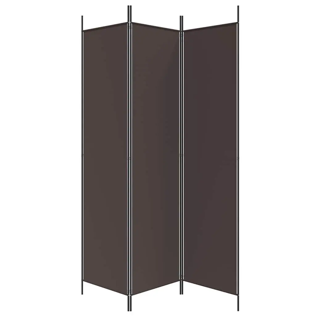 3-Panel Room Divider Screen, 150x200cm, Brown Fabric