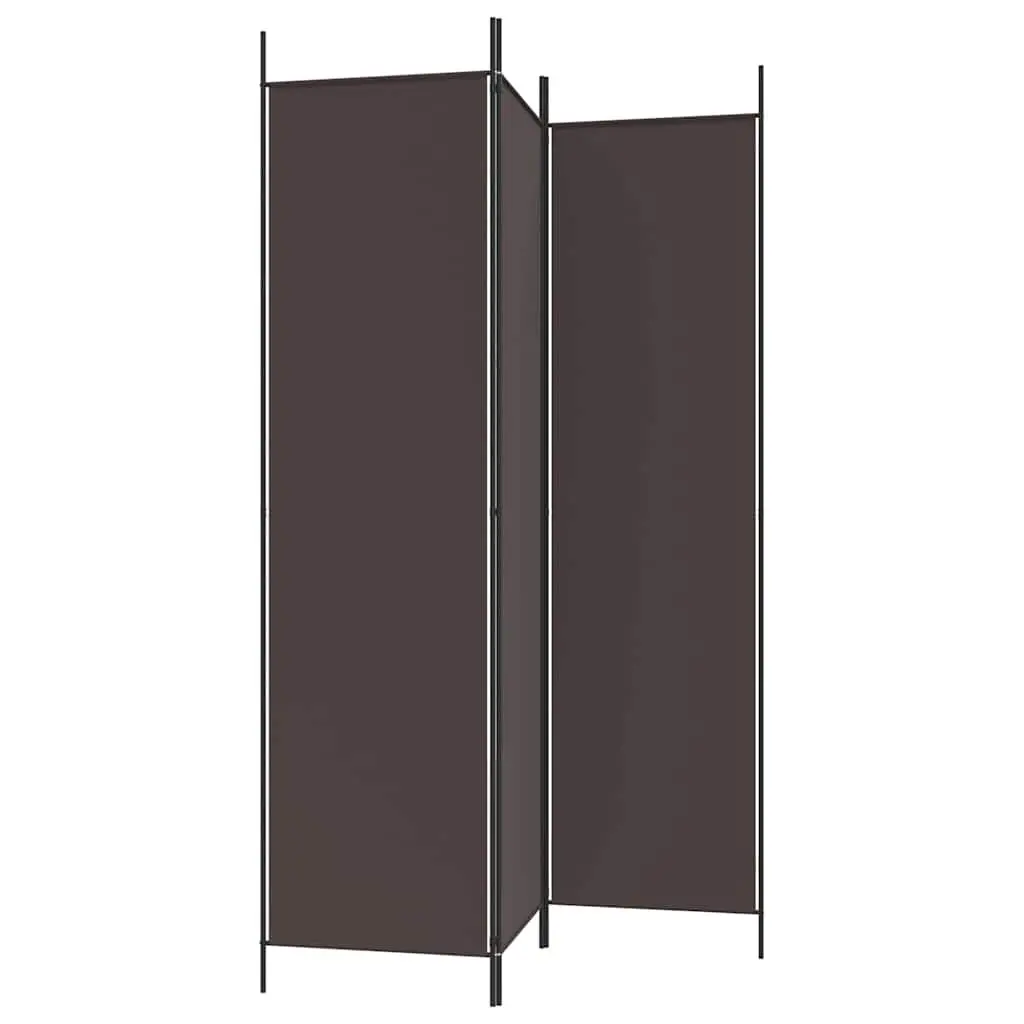 3-Panel Room Divider Screen, 150x200cm, Brown Fabric