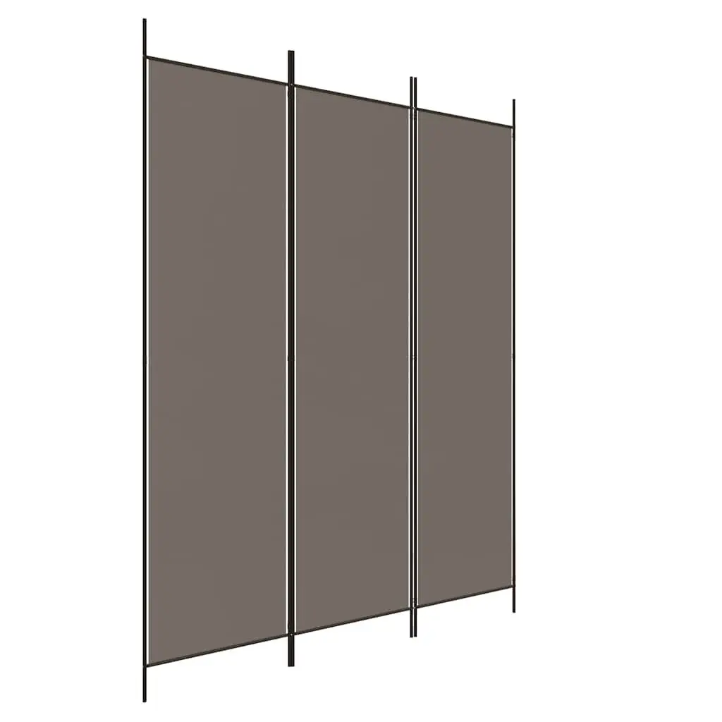 3-Panel Room Divider Folding Partition Screen Fabric Privacy Space Anthracite