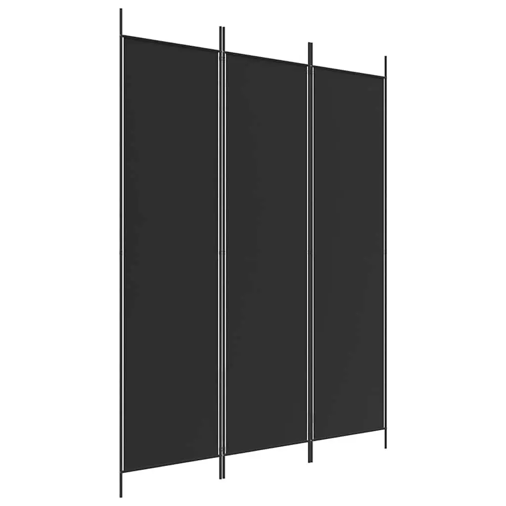 3-Panel Room Divider Screen for Bedroom Living Room Black 150x200cm
