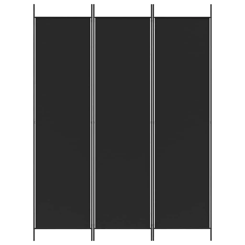 3-Panel Room Divider Screen for Bedroom Living Room Black 150x200cm