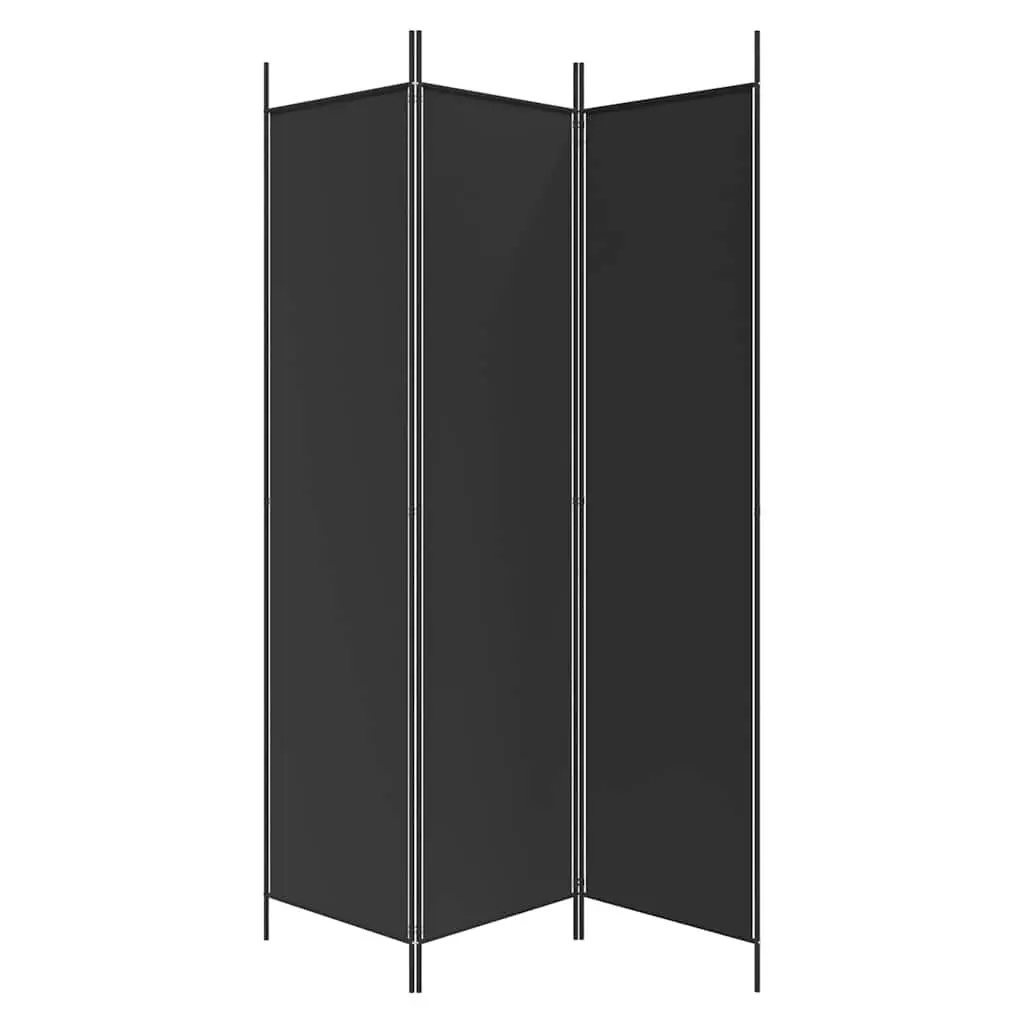 3-Panel Room Divider Screen for Bedroom Living Room Black 150x200cm