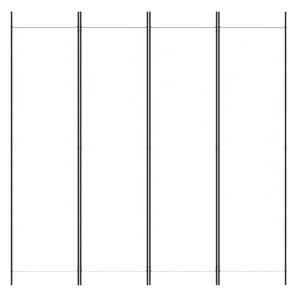 4-Panel Room Divider Screen for Bedroom Living Area 200 x 200 cm White Fabric Foldable Privacy Partition