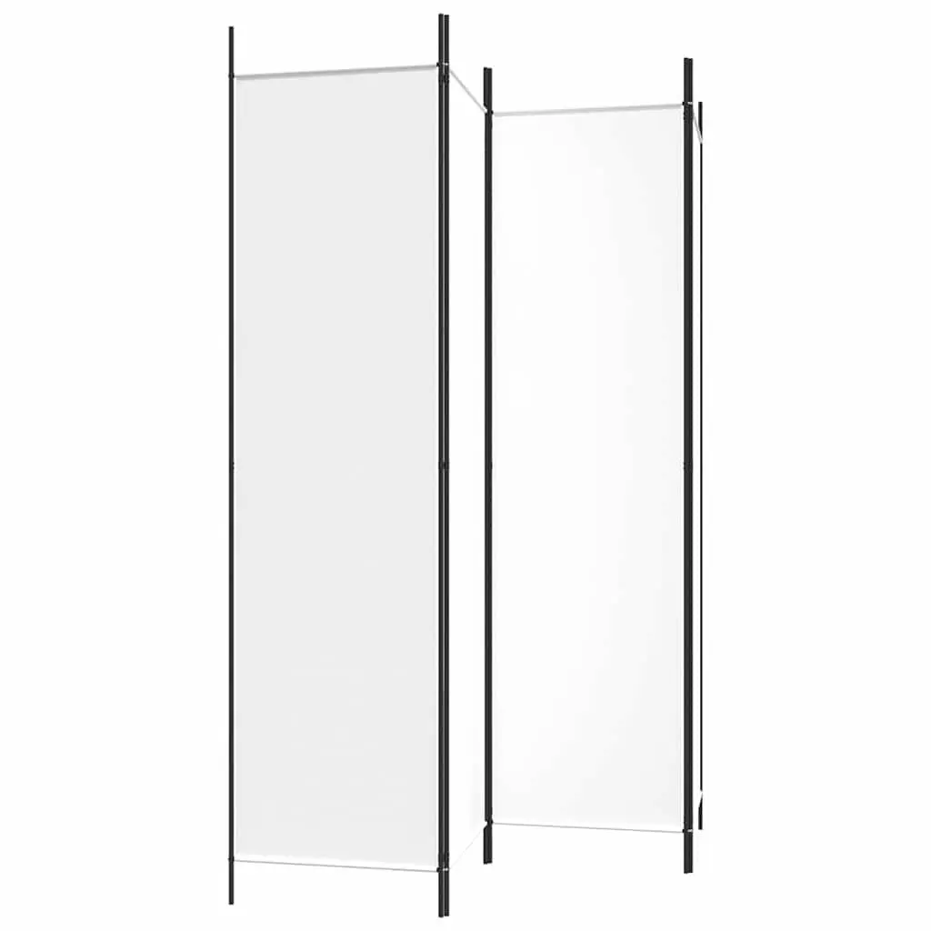 4-Panel Room Divider Screen for Bedroom Living Area 200 x 200 cm White Fabric Foldable Privacy Partition